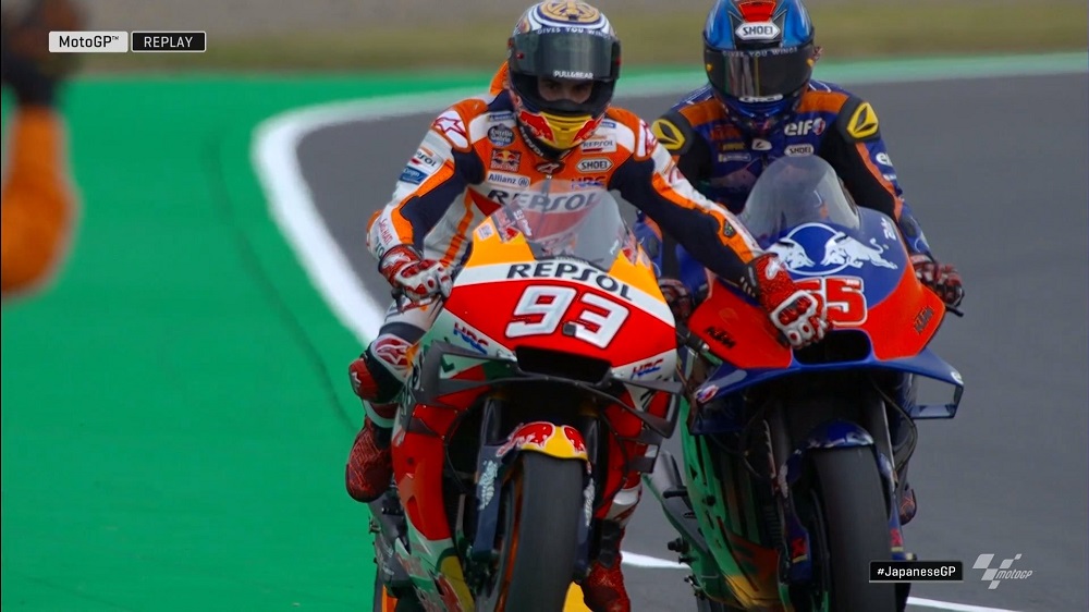 Motor Marquez Kehabisan Bensin Di MotoGP Jepang? 1 Motor Marquez kehabisan bensin 1