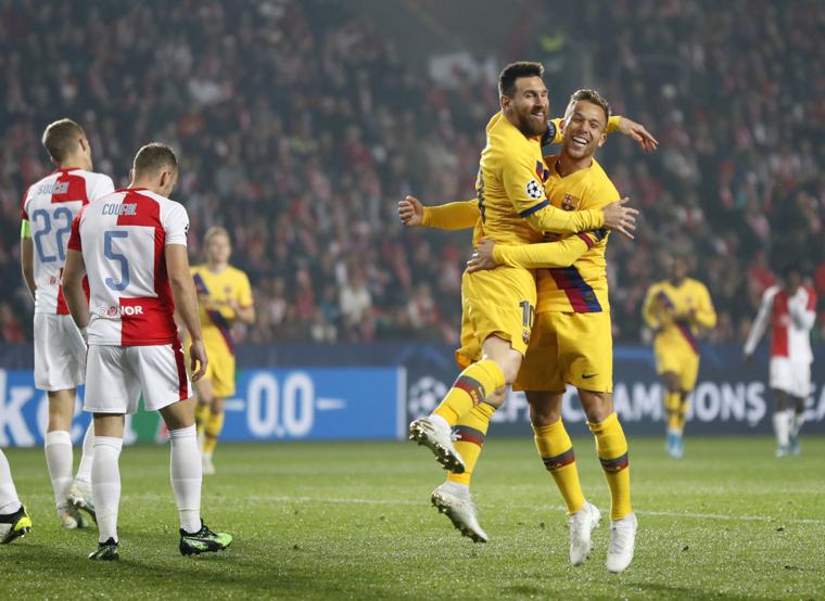 Rekor Messi, Selalu Cetak Gol Dalam 15 Tahun Beruntun di Liga Champions 1 barca vs slavia praha