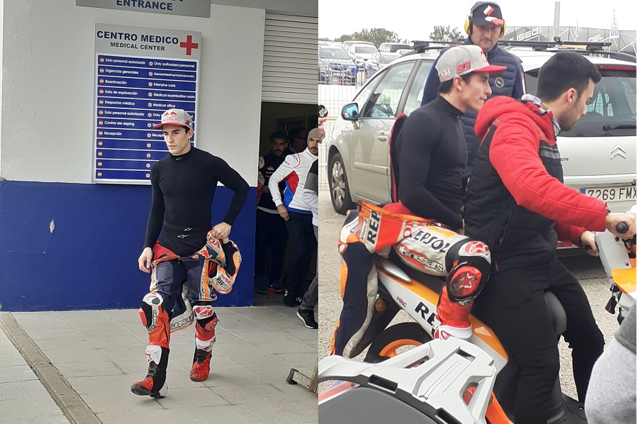Jatuh dan Alami Dislokasi Bahu, Marquez Salahkan Kondisi Lintasan Jerez! 1 Marc Marquez Crash Jerez Tes 1