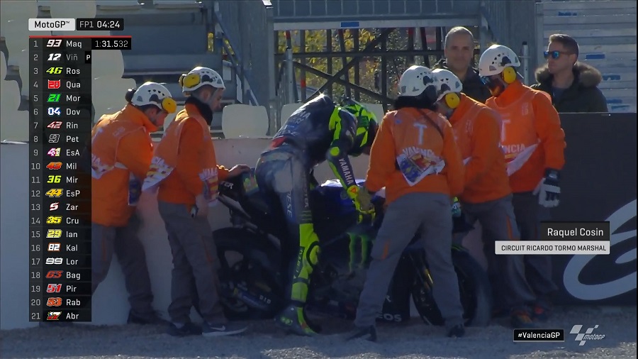 Hasil FP1 MotoGP Valencia: Quartararo Tercepat, Lorenzo ke-18 1 Valentino Rossi jatuh