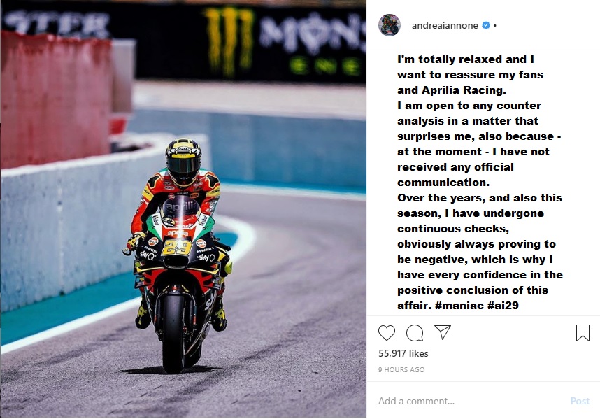 Akhir Karier Iannone?Andrea Mengatakan Dia Tidak Bersalah! 2 Andrea Iannone Tes Doping