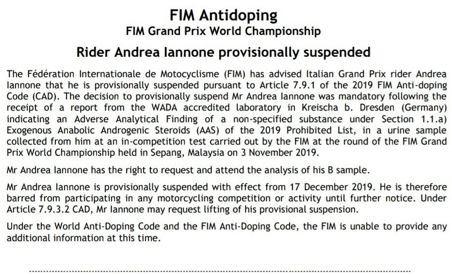 Tersandung Kasus Doping, Andrea Iannone Sementara Dilarang Balapan 2 Iannone Doping