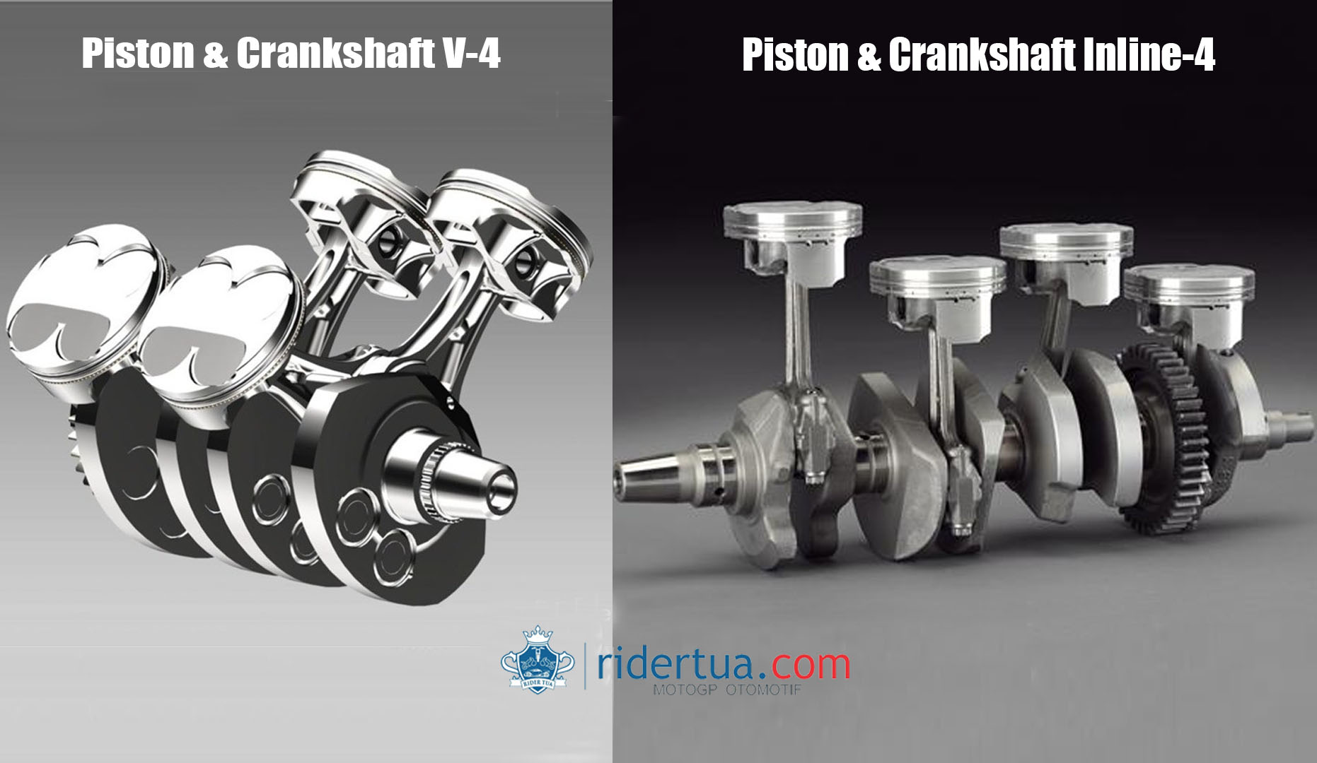 Kenapa Motor dengan Mesin V-4 Lebih Cepat daripada Inline-4 di MotoGP? 2 Piston Crankshaft Inline 4 Vs V 4