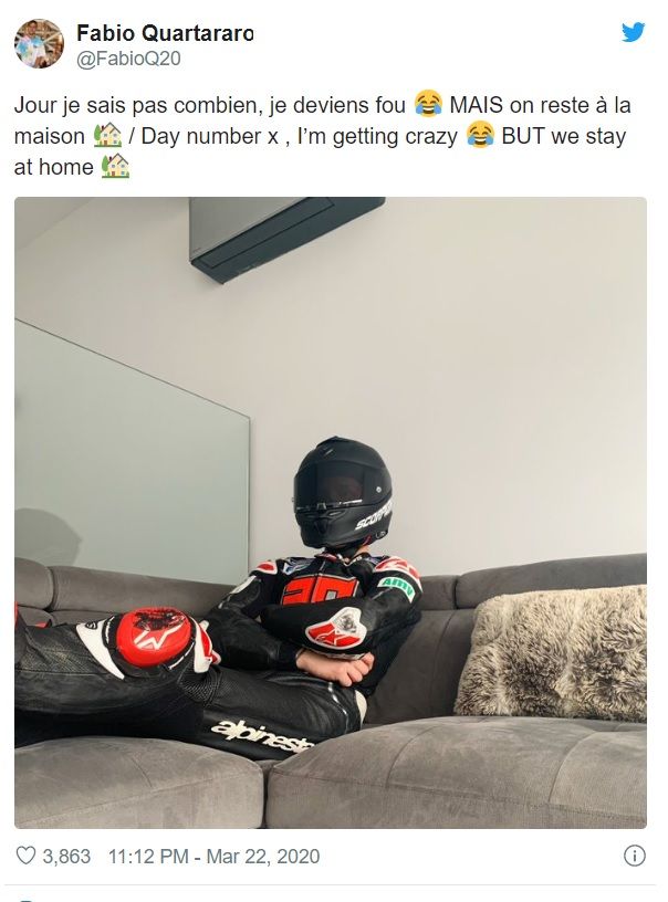 Lelah Menunggu Race MotoGP 2020, Quartararo Lakukan Ini di Rumahnya 2 Fabio Quartararo di Rumah