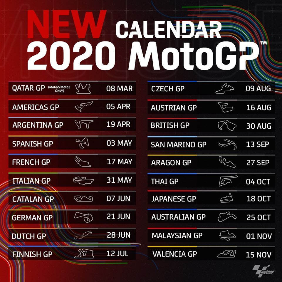 Seri Pembuka MotoGP 2020 Pindah ke Indianapolis Motor Speedway? 4 Kalender Baru MotoGP 2020