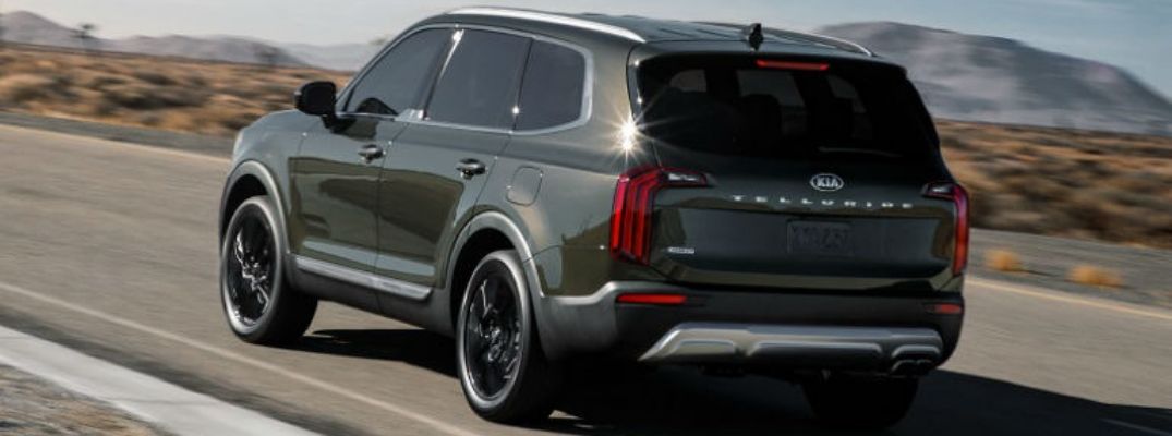 2020 Kia Telluride Rear View of Dark Moss