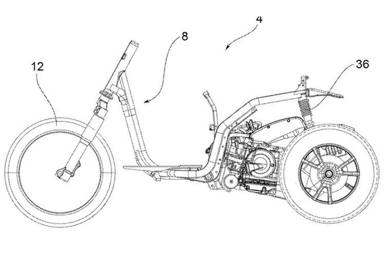 Piaggio Patenkan Teknologi Motor Tiga Roda Lainnya ? 2 piaggio three wheeler patent 1