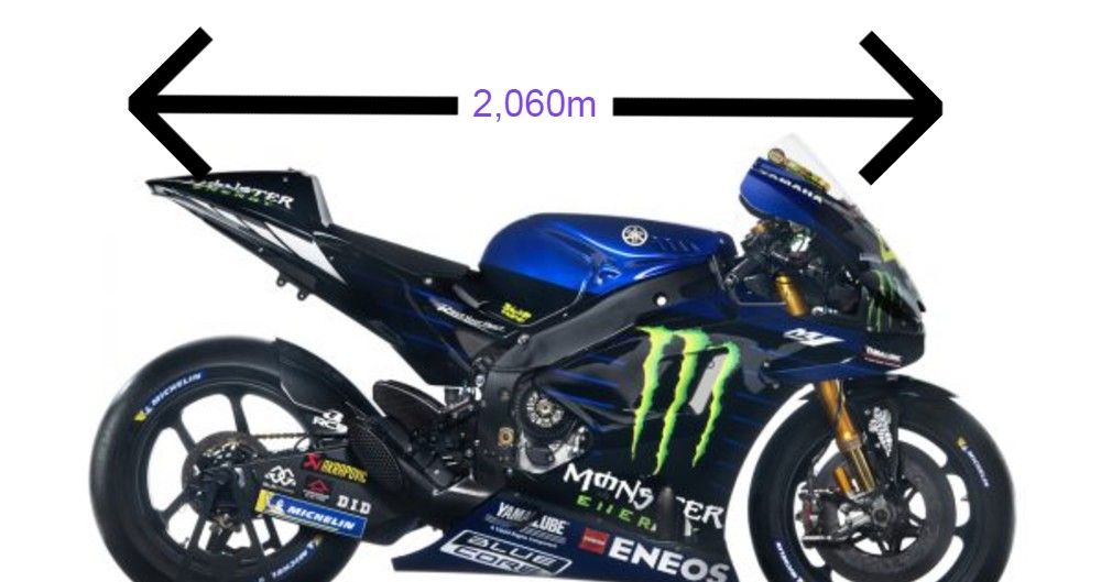 Panjang Motor Yamaha M1 = 2 Meter Sebagai Pengukur Jarak Aman atau OneM1Apart 1 Yamaha M1- jaga jarak aman
