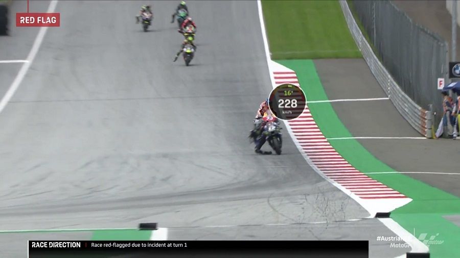 228 km/ Jam 'Pilot Ejection' Vinales: Kenapa Yamaha Lebih Menderita Masalah Rem? 2 Kaki Maverick menghantam tanah saat motor melaju 228kmh