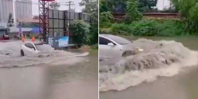 tesla model 3 flood