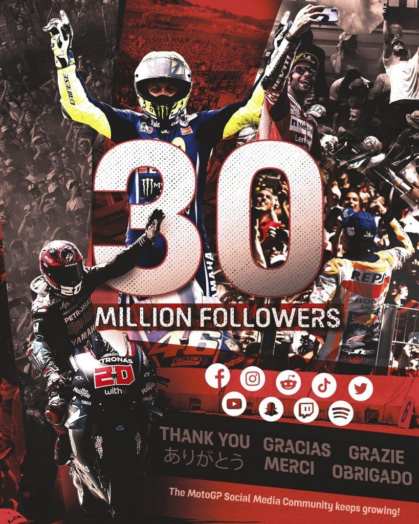 MotoGP Capai 30 Juta Penggemar di Sosial Media! 1 MotoGP Capai 30 Juta Penggemar di Sosial Media!