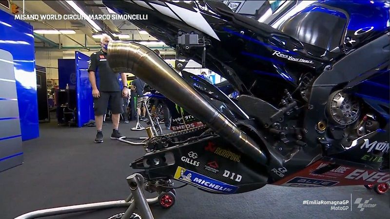 Berapa Top Speed Yamaha dengan Knalpot Baru di FP1? 1 Maverick Vinales new Exhaust M1 Misano2
