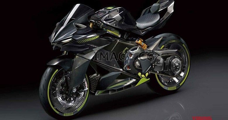 Sosok motor listrik Kawasaki dalam render