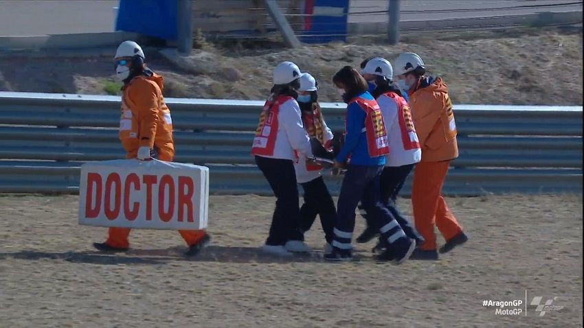 Fabio Quartararo Crash di FP3 Aragon 3 fabio Quartararo jatuh 1