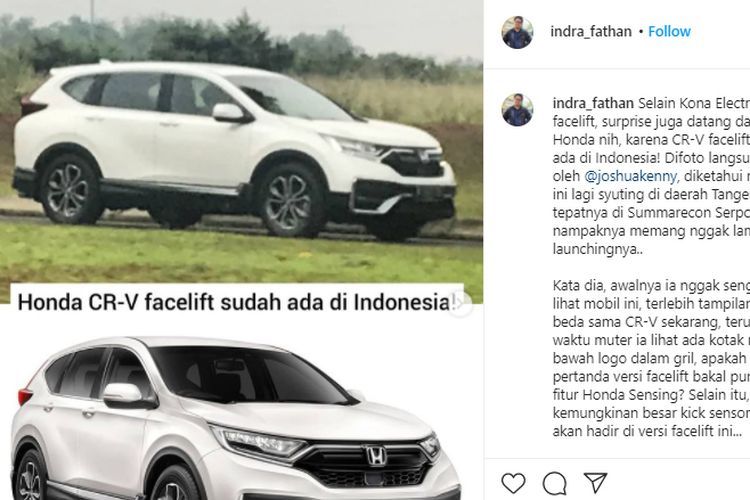 Honda CR-V Versi Facelift Sudah Terlihat di Indonesia? 1 Honda CR-V Versi Facelift