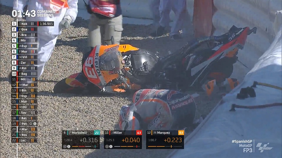 Marc Marquez jatuh 1