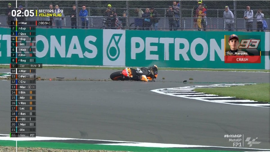 Marc Marquez Crash Silverstone