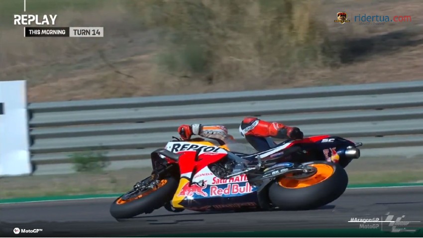Ini Alasan Marc Marquez Sering Jatuh! 1 Marc Marquez Crash Aragon 2021