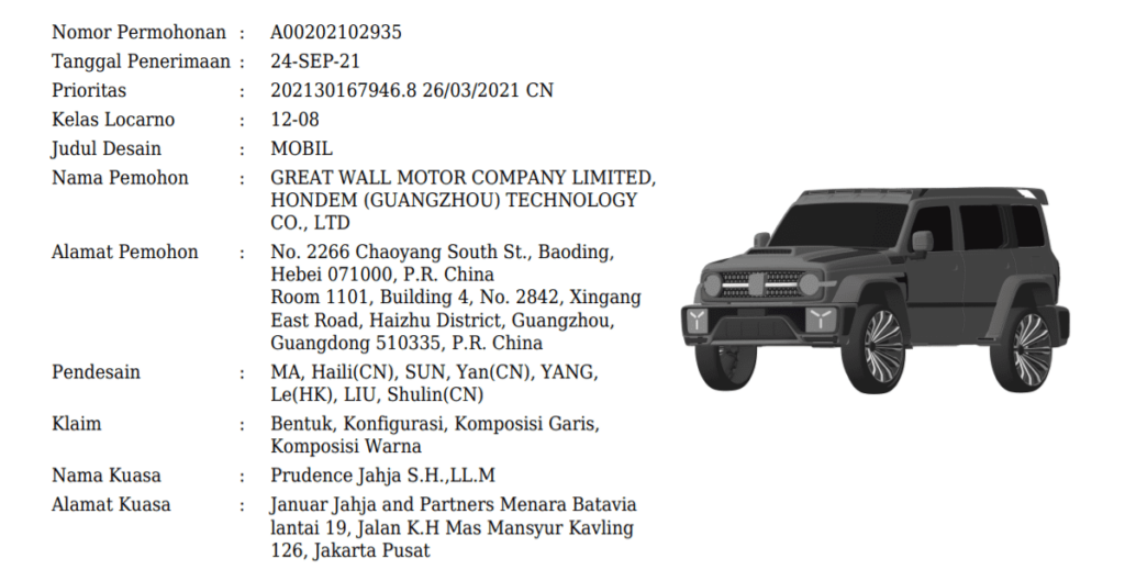 Great Wall Motor Daftarkan Mobil Baru Lainnya di Indonesia 1 gwm cyber tank 300 otosia optimized