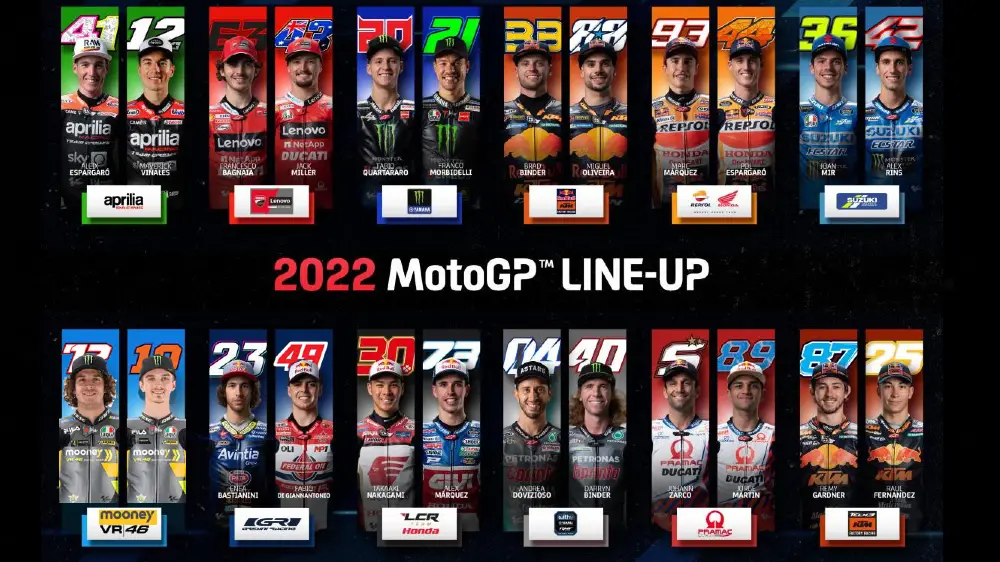Line-up MotoGP 2022 (rev)