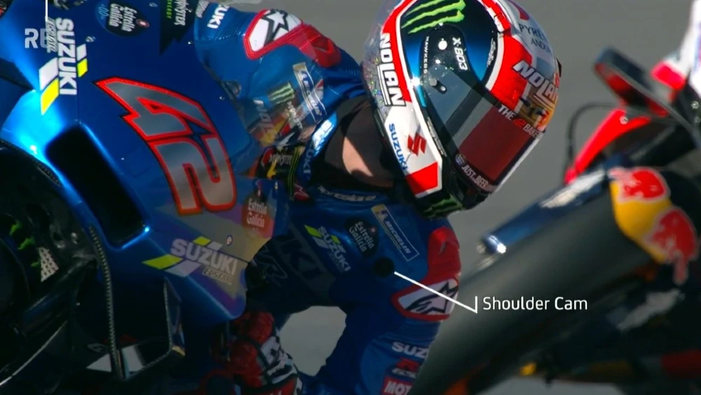 Shoulder cam Alex Rins