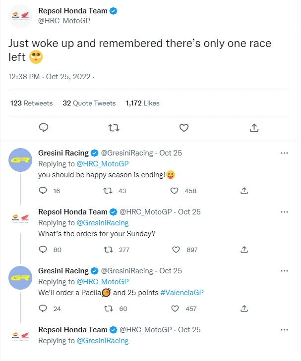 Repsol Honda dan Gresini Sindir Tentang 'Team Order' di Twitter? 1 Gresini Repsol