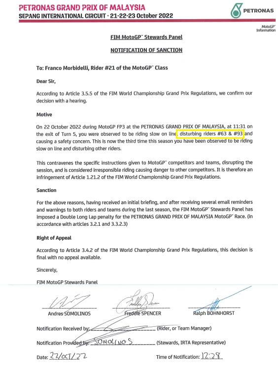 Penalti Morbidelli yang Janggal 1 Pecco Bagnaia Franco Morbidelli Marc Marquez hukuman