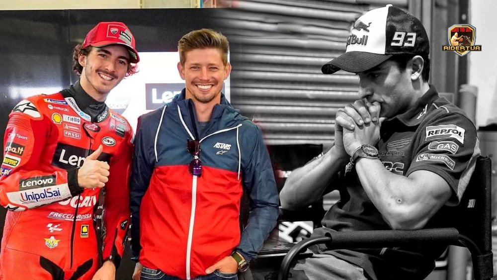 Diremehkan, Pecco Membalas: Marquez Mulai Lancarkan Psywar... Perang Mic! 1 pecco bagnaia- marc marquez- casey stoner - motogp