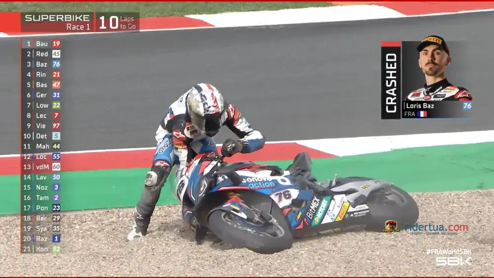 Siapa 'Raja Crash' WSBK 2022? 1 Loris Baz - Crash