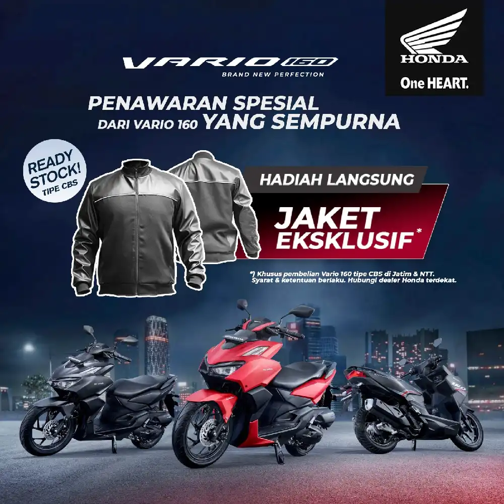 Beli Honda Vario 160 Bisa Mendapat Hadiah Jaket Eksklusif! 1 Honda Vario 160 Promo MPM Honda Jatim