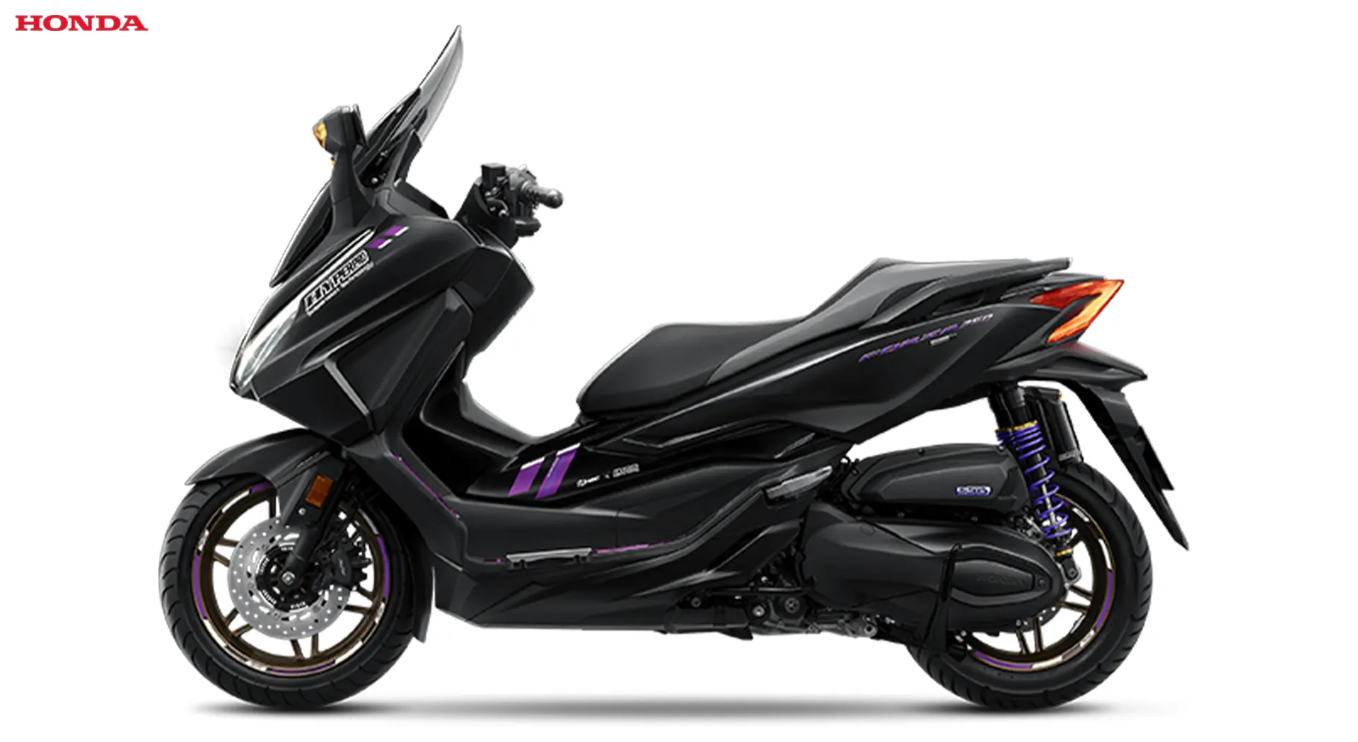 Honda Forza 350 Dark Gravity Special Edition Samping Honda Forza 350 Dark Gravity Special Edition, Suspensinya Keren Banget!