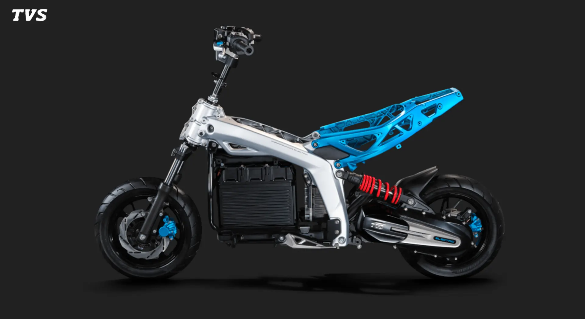 TVS X Chassis TVS Luncurkan Motor Listrik Baru, TVS X dengan Rangka Warna Biru!
