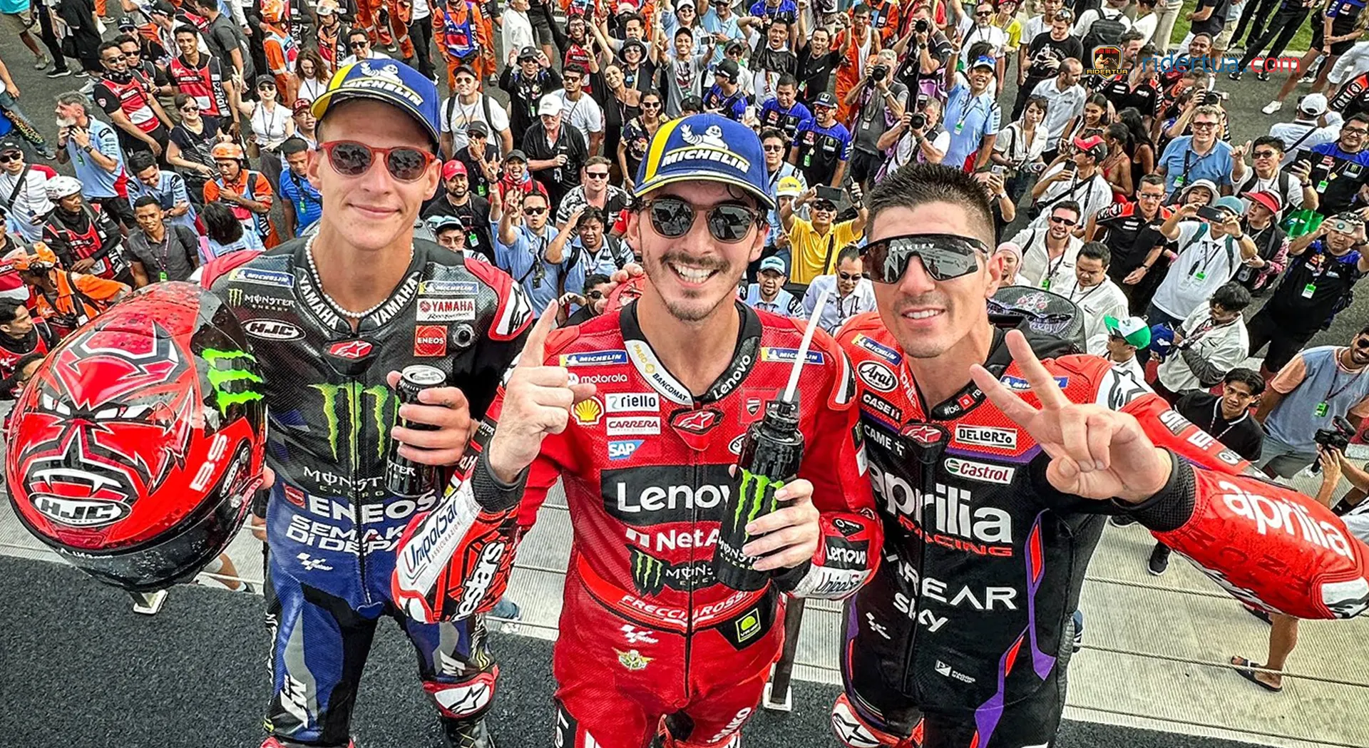 Jorge Lorenzo Peringatkan Bagnaia: Selebrasi Pecco Berlebihan, Bikin Martin Marah! 1 Pecco - Quartararo- Vinales - Seratus