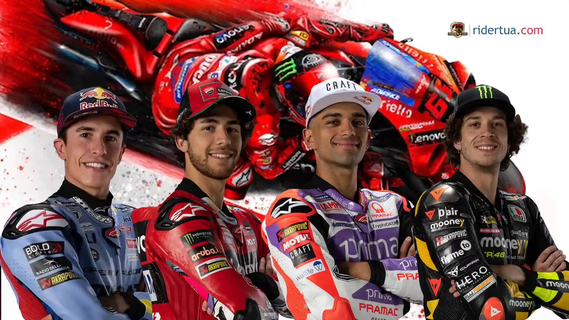 Ducati Tidak Akan Buru-buru Tanda Tangani Kontrak Enea Bastianini, Kabar Baik bagi Jorge Martin 1 Marc Marquez - Enea Bastianini - Jorge Martin - Marco Bezzecchi