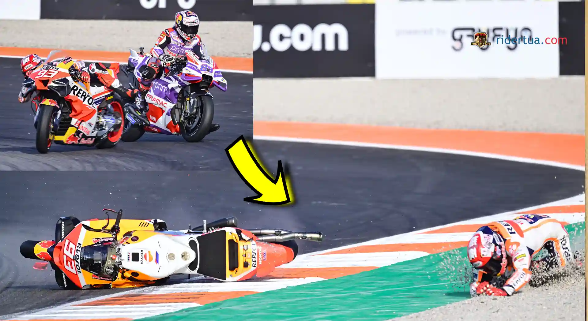 Masalah Ban Jorge Martin : Sebulan Berlalu Masih Belum Jelas! Relakan? 2 Marc Marquez - Jorge Martin - Crash
