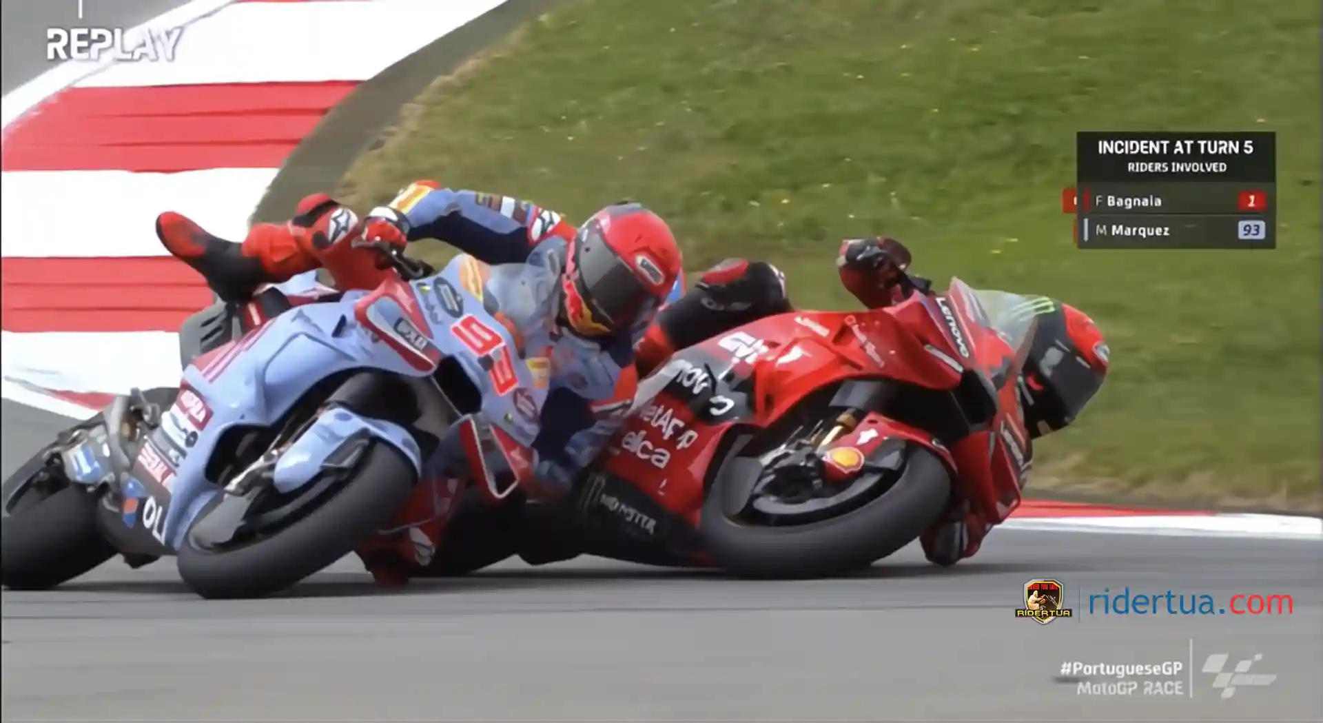 CEO Ducati Meminta Pecco Bagnaia dan Marc Marquez Lebih Hati-hati 1 Marc Marquez - Pecco Bagnaia - Racing Incident