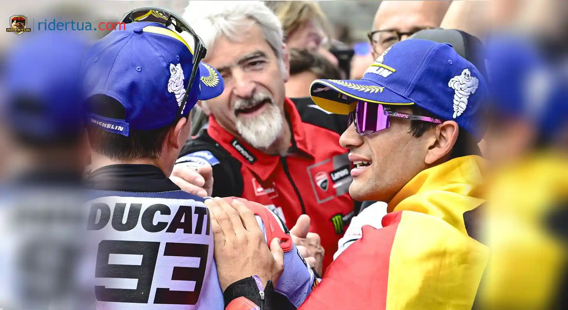 Gigi Dall'Igna Buka Suara: Jorge Martin Minta Gaji Terlalu Tinggi? 1 Jorge Martin - Marc Marquez - Gigi Dall'Igna