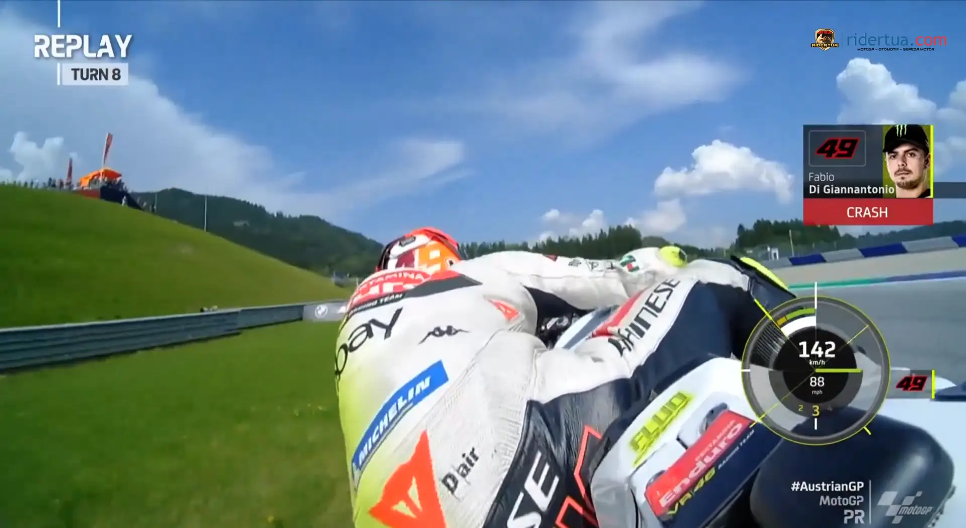 Absen di GP Austria, Fabio di Giannantonio Mengalami Dislokasi Bahu 1 Fabio Di Giannantonio Crash