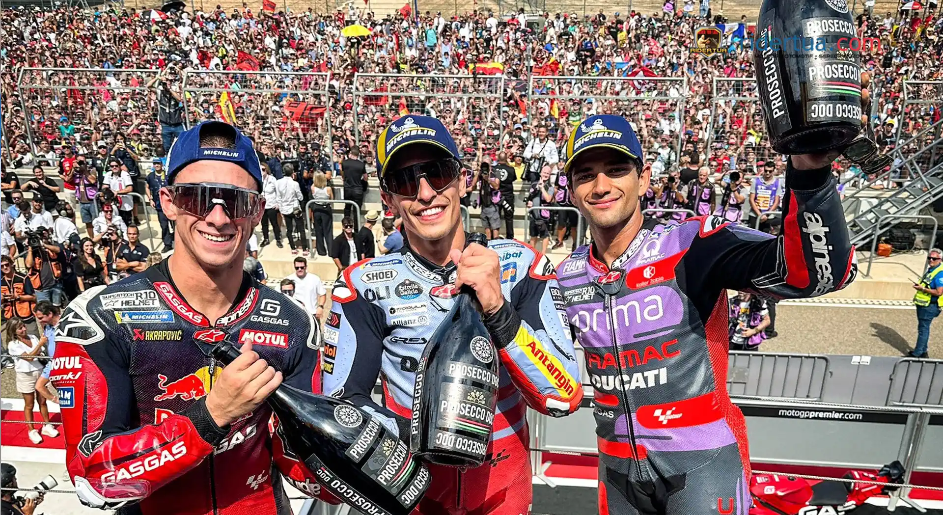 Jorge Martin : Sekarang Saya Menjadi Pembalap yang Lebih Dewasa 1 Jorge Martin - Marc Marquez - Pedro Acosta - Podium Aragon 2024