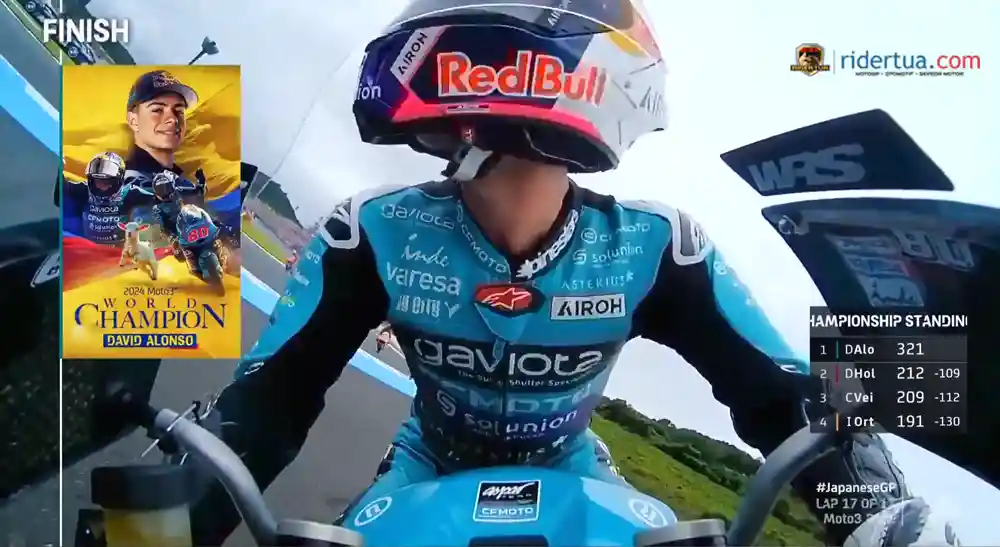 Hasil Race Moto3 Jepang 2024 : David Alonso Juara Dunia Moto3 2024 1 David Alonso Juara Dunia Moto3 2024