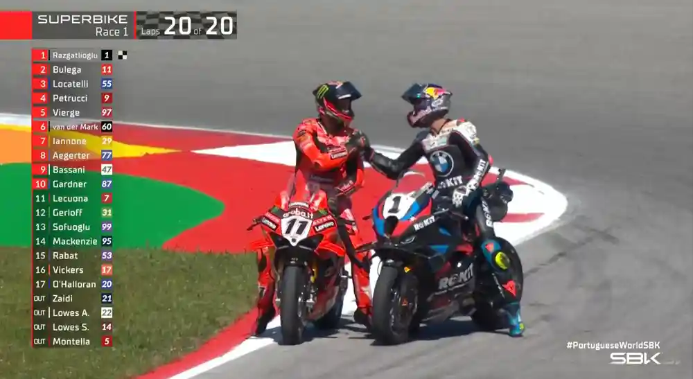 Hasil Race 1 WSBK Portugal 2025 : Toprak Razgatlioglu Menang, Bulega Kedua, Locatelli Podium Pertama 1 Hasil Race 1 WSBK Portugal 2025