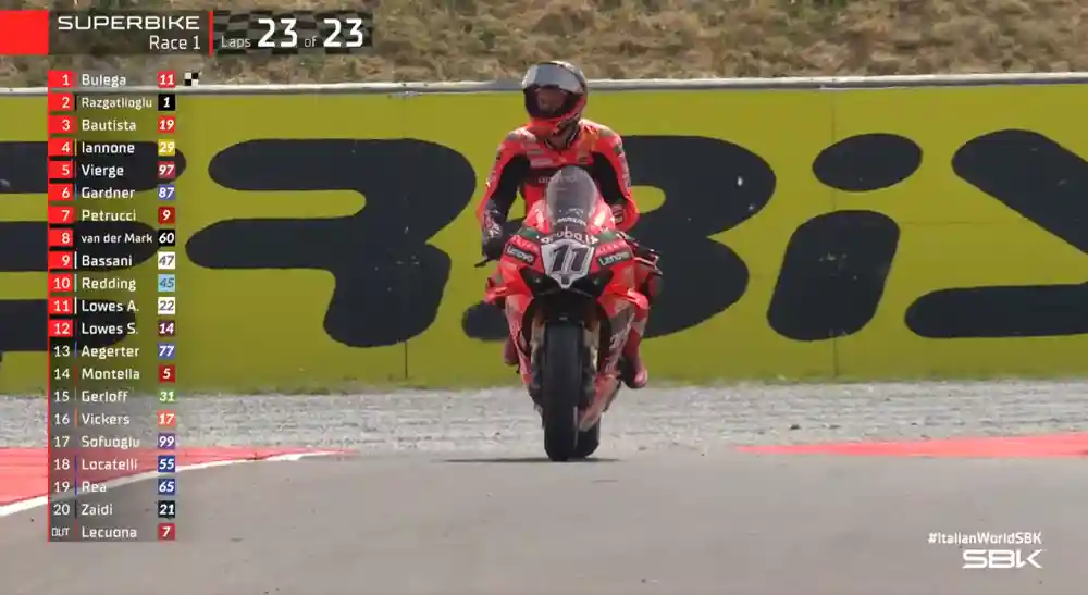 Hasil Race 1 WSBK Italia 2025: Bulega Juara 1 Hasil Race 1 WSBK Italia 2025