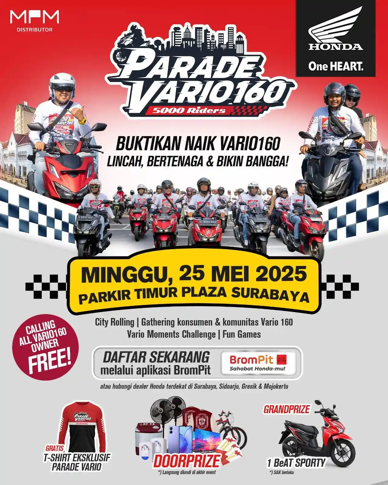 Parade Vario 160 Siap Meramaikan Surabaya dengan 5000 Pengendara 1 Parade Vario 160 Siap Meramaikan Surabaya dengan 5000 Pengendara