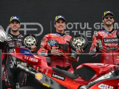 Marc Marquez dan Pecco Bagnaia Angkat Bicara Soal Kasus Marco Bezzecchi di Brno Marco Bezzecchi - Marc Marquez - Pecco Bagnaia, Podium MotoGP Assen Belanda 2025