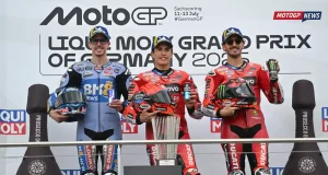 Alex Marquez - Marc Marquez - Pecco Bagnaia, Podium Jerman Sachsenring 2025