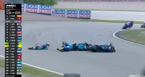 Diogo Moreira crash dengan David Alonso