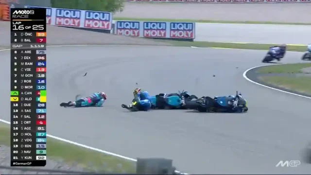 Diogo Moreira crash dengan David Alonso Diogo Moreira crash dengan David Alonso