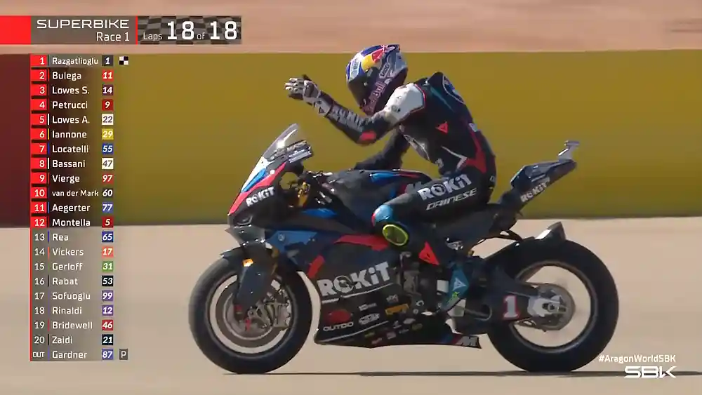 Hasil Race 1 WSBK Aragon 2025: Toprak Razgatlioglu Menang 1 Hasil Race 1 WSBK Aragon 2025