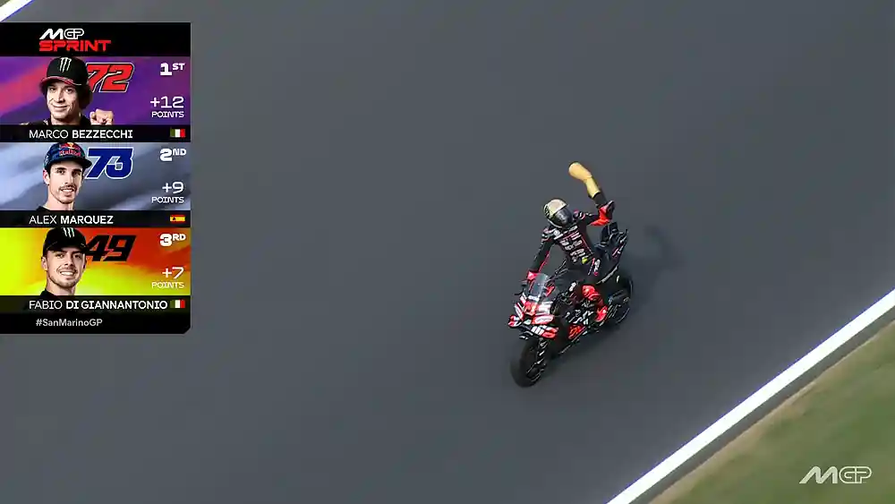 Marco Bezzecchi : Medali Emas dan 'Tropi' Kaki Kayu 2 Hasil Sprint MotoGP San Marino 2025