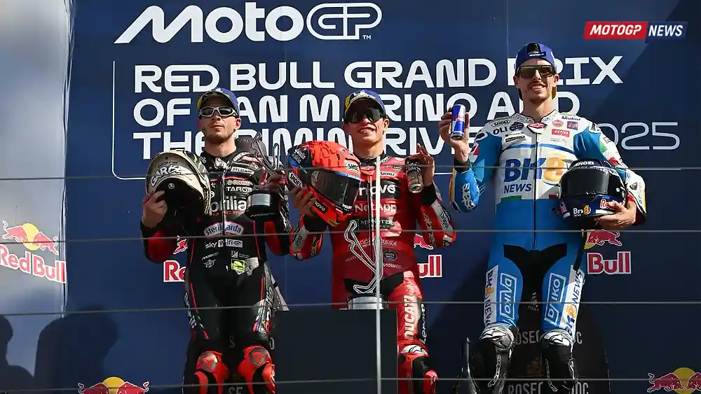 Klasemen Pembalap Usai Race MotoGP San Marino 2025 1 Marc - Bezzecchi - Alex Podium San Marino